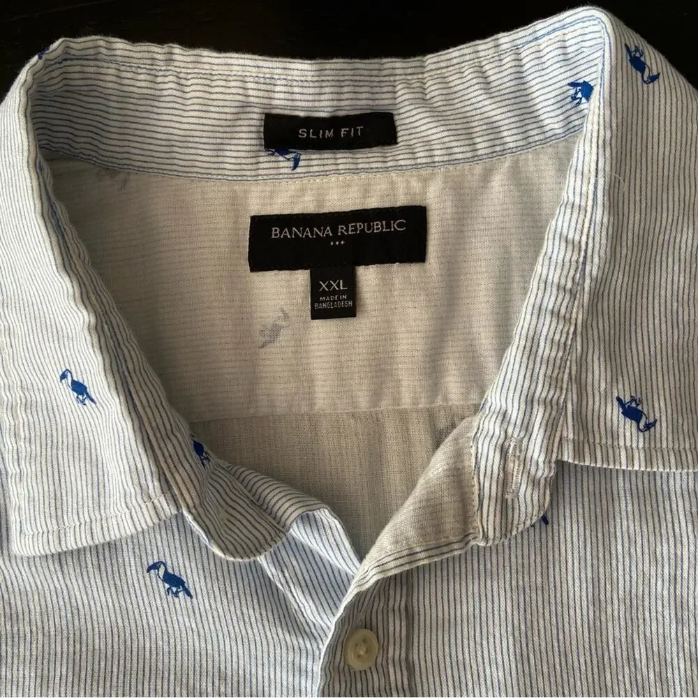 BANANA REPUBLIC Soft Cotton Slim-Fit Button Down Shirt sz XXL